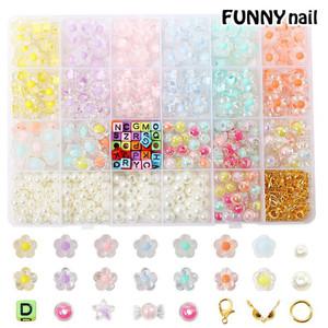 24칸 캔디스톤 꽃비즈  공예재료 DIY 팔찌만들기 간편세트 슬라임재료