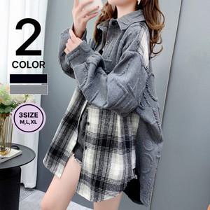 나바바 / 캐주얼 투인원 루즈핏 긴팔 체크 셔츠 NB2380/ 2컬러/ 3사이즈