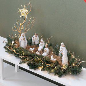 [플라워트리]크리스마스 장식 성탄절 가랜드 센터피스 빛으로 오신 아기예수 60cm 교회 데코 행사 촬영