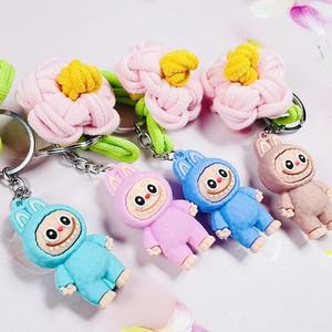 양말목공예 꽃달린 엘프 캐릭터 열쇠고리 키링 만들기 (색상랜덤) DIY 업사이클링 키트