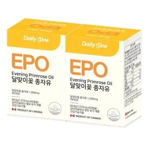 [데일리원] EPO 달맞이꽃 종자유 1010mg X 60캡슐 2통[32661107]