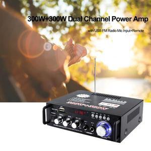 [누리음향]12V/220V BT-298A 2CH LCD 디스플레이 300W+300W EU 플러그 HIFI 오디오 스테레오 전력 증폭기 B