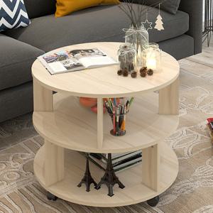 원형 티테이블 이동식 수납공간/60cm/우드/조립상품/두꺼운재질/MDF/바퀴달린/오픈선반/인테리어용