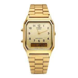 [카시오] 남녀공용 Analog Digital Square 메탈 손목 시계(AQ 230GA 9BHDF)
