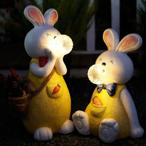 태양광 토끼 조명 장식품 정원 장식 야외 LED 귀여운 조경 실외 포터블램프 감성 꾸미기