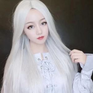 백발 긴 가발 생머리 소품 스티커사진 귀신 공포 코스프레 구미호 처녀 무서운 분장