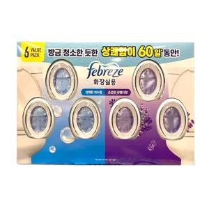 페브리즈 화장실용 비치형 6.3ml x 6개 신발장 드레스룸 방향제 냄새제거