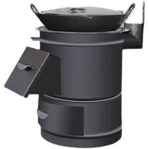 농막 난로 야외 시골 장작 냄비 불멍 대형 화로대 화로대(40cm)+40cm냄비+파이프