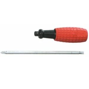 (6.35x100mm 1EA) 브라운-고무그립 양용드라이버/양날/드리이버/십자/일자/비트/정밀/도라이버/가정/공구