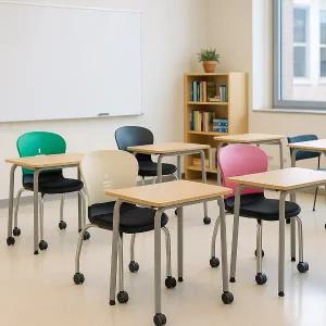 [텐스페이스]사무용 식탁 카페 업소용 바퀴 의자 (무료배송) SR5107