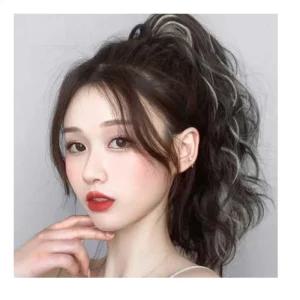브릿지 포니테일 가발집게핀 묶음머리 집게 붙임머리 헤어피스 염색 부분가발 웨이브