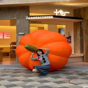 cnova 할로윈  초대형 호박 에어 풍선 장식 PVC 야외 대형 코스튬 장식품 파티 인형