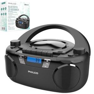 강력한 베이스, FM 라디오/USB/MP3/AUX 입력으로 가정용 스테레오 붐박스 CD 라디오 플레이어에 카세트 플레이어가 모두 포함된 필코 휴대용 플레이어 블루투스