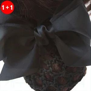 핸드메이드 리본머리망 승무원 간호사 헤어핀 자동핀 올림머리망 그물망 머리핀