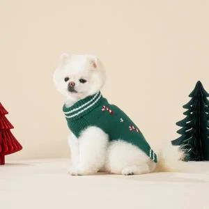 [모던하우스] 펫본 크리스마스 캔디캐인 니트 그린 M