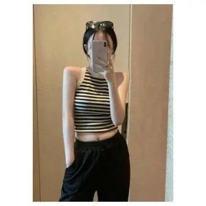 스트라이프 홀터넥 추천 크롭탑민소매티