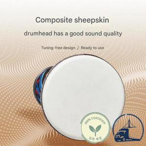 8인치 아프리카 드럼 Djembe 핸드 초보자 어깨 끈 타악기 염소 가죽 표면