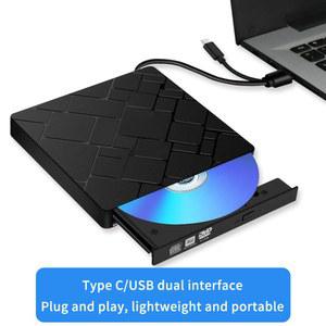 TYPEC+USB 3.0 외부 블루레이 드라이브 CD24X 고속 도구 및 버닝 라이터 어댑터 DVD CD 다기능 A3Y9
