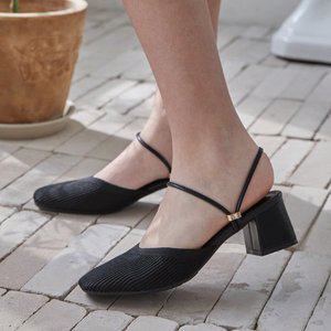 [분홍코끼리] 쫀득몰드창) 발라드 니트 슬링백 블로퍼(4cm/6cm)