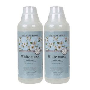 [유통기한 임박] 더허브스토리 버블바스 화이트머스크, 1000ml, 2개