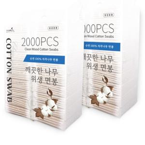 면봉 대용량 4000P 중포장 업소용 피부관리 나무면봉