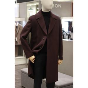 [롯데백화점]본 BON F/W 캐시미어 이중직 플랫카라 와인 롱코트 BN1WHA782