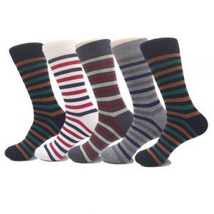 남성용 스트라이프 패션 장목양말 5켤레 여름장목양말 신사장목