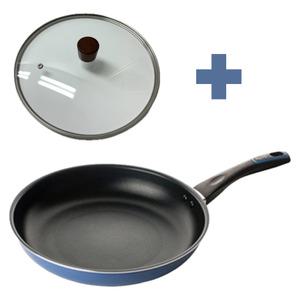 도루코 퓨어라이트애쉬블루 후라이팬28cm + 유리뚜껑 세트/코팅후라이팬/가성비후라이팬 gi