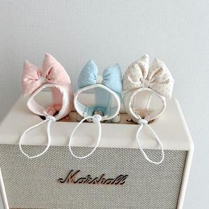 [BZI48LIO_51CM]강아지 고양이 달콩 리본 모자 3colors