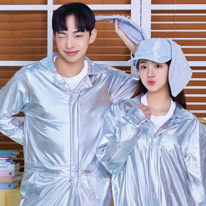 반티 352 에나멜 실버 점프슈트 코스튬 행사 단체 체육대회 졸업사진