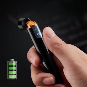 원형 스틱 USB 전기라이터 담배 선물 라이터