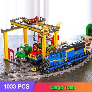 RC 레고 호환 60052 화물 기차 빌딩 블록 기차와 호환 1033 pcs 벽돌 장난감 원격 제어 MOC 디스플레이 모