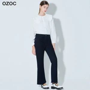 [오조크(OZOC)] 원워싱 세미부츠컷 데님팬츠 (택가격: 98000원)