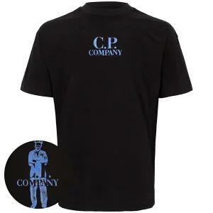 씨피컴퍼니 25SS 블랙 로고 티셔츠 18CMTS141A 005100W 999