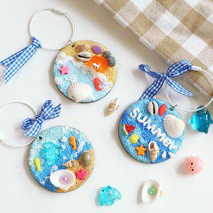 [도토리클래스]여름 손거울 키링 5set