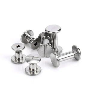 10PCS 스테인레스스틸 바인딩 시카고 나사 스터드 리벳 DIY 사진 앨범 데스크 메뉴 패스너 8 5MM 캡에 대 한 슬롯 벨트