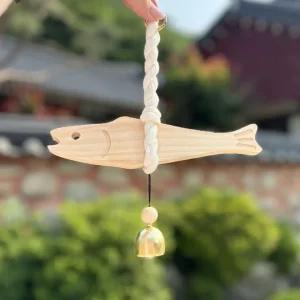 풍경 명태 부적 행운 현관 종 인테리어 도어벨 액막이 2size 집들이 우드 /