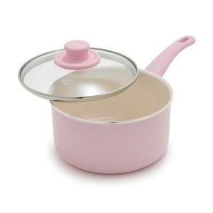 뚜껑이 있는 그린라이프 2쿼터 세라믹 논스틱 소스팬, PFAS 프리, 스테이 쿨 핸들, 다용도 주방 조리 냄비, 식기세척기 및 오븐 금고, 핑크