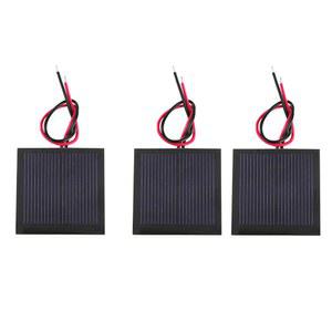 1V, 200mA 미니 태양 전지 패널 배터리 다결정 실리콘 + 케이블, 와이어 40x40 0.2W DIY 태양광 장난감