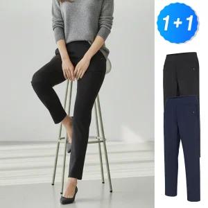 [1+1] 50대 엄마바지 쿠치띠 빅사이즈 스판 기본 밴딩팬츠