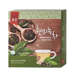 꽃샘 현미녹차 100티 (티백차)
