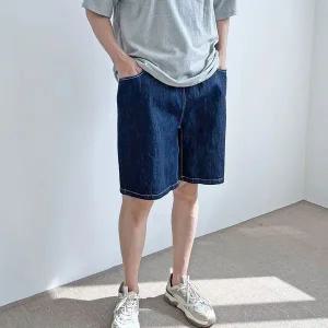 시원한 여름 린넨 청 남자 데일리 밴딩 팬츠 반바지