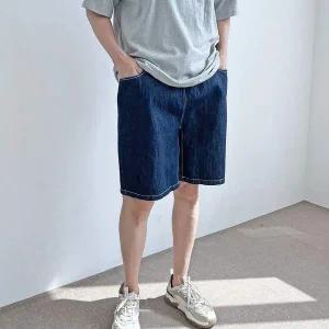 시원한 여름 린넨 청 남자 데일리 밴딩 팬츠 반바지
