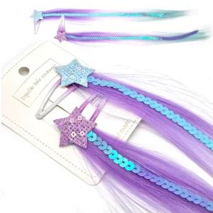 블링블링 스팽글 헤어피스 가발 별 집게핀 머리끈 헤어핀 머리끈 집게핀