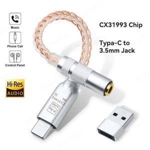 하이파이 헤드폰 앰프 C타단자-3.5mm 어댑터 오디오 디코더 IEM AMP 아이폰 15 삼성 컨버터용 CX31993 DAC