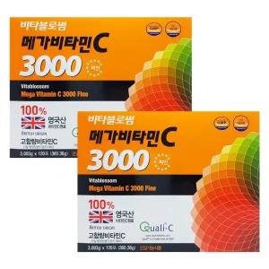 비타블로썸 메가비타민C 3000 파인 x 120포 2박스 (총240포/8개월분)/