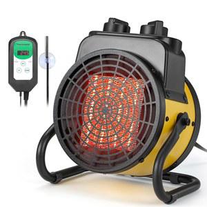 디지털 온도 조절기가 장착된 에어 초이스 온실 히터 1500W 실외 공간 과열 방지 3S PTC 고속 난방 겨울 식물용 재배 텐트 파티오 캠핑 차고