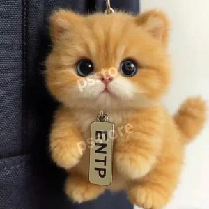 PS STORE 오렌지 고양이 키링 MBTI ENTP 일본 고양이 귀여운 가방고리  인형