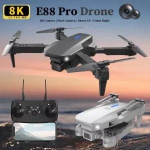 드론액세서리 2025 E88 프로페셔널 HD 4K RC 드론 광각 카메라 접이식 헬리콥터 쿼드콥터 항공기 KBDFA