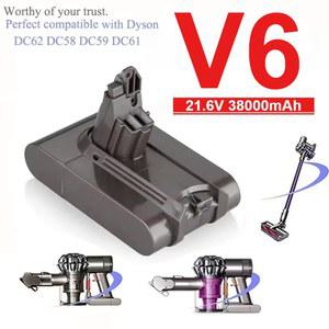 다이슨 V6 100% 오리지널 21.6V 38000mAh 리튬 이온 배터리 DC58 DC59 DC62 DC74 SV09 SV07 SV03 965874 -02 진공청소기 L30